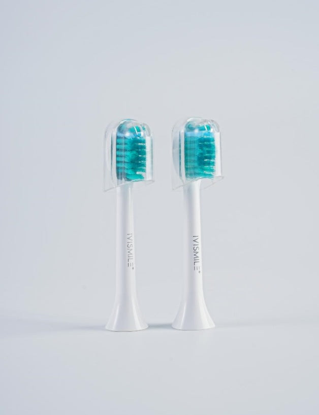 White 03TB Electric Toothbrush Replacement Heads 2-Pack - Blue Light Whitening Sonic Cleaning Brush Heads for Smart Toothbrushes