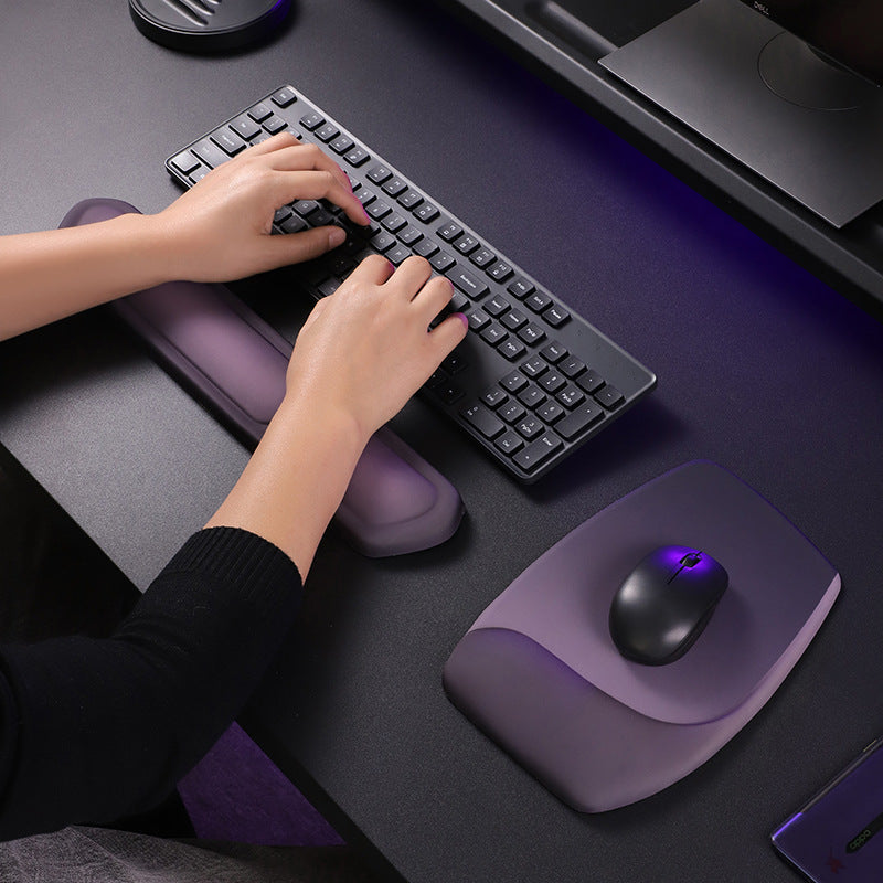 Red and Grey Comfortable Memory Foam Wrist Rest Set – Ergonomic Mouse Pad & Keyboard Hand Support for Office and Home Use