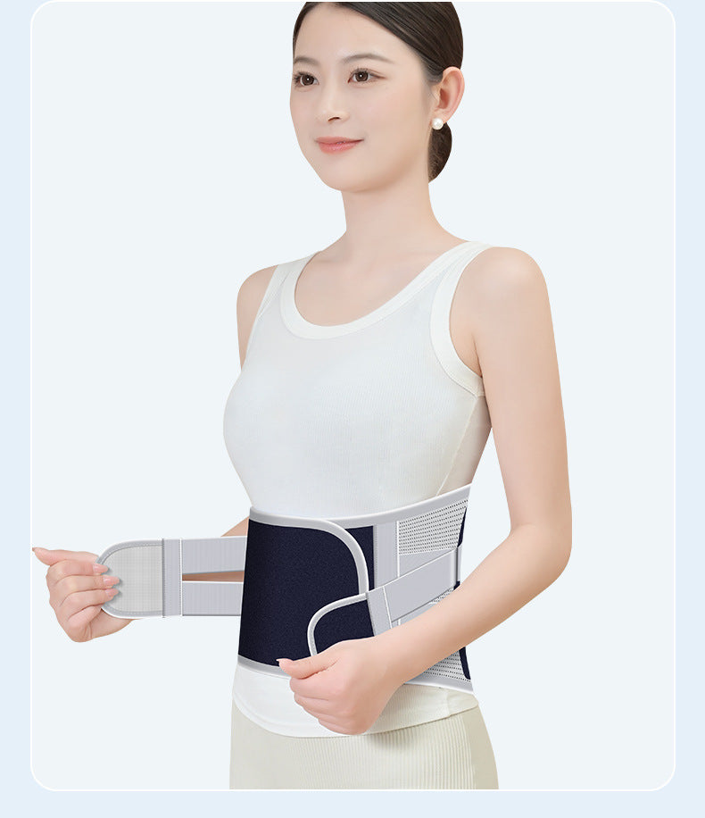Size M Grey Wide Breathable Lumbar Support Belt – Adjustable Back Brace for Pain Relief & Posture Correction