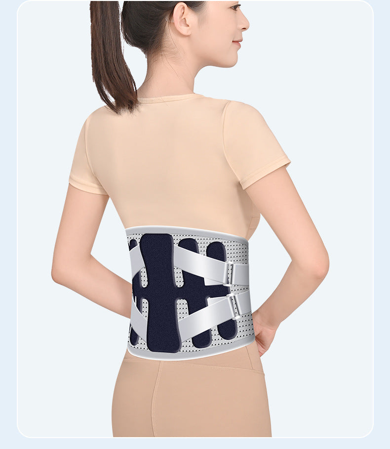 Size L Grey Wide Breathable Lumbar Support Belt – Adjustable Back Brace for Pain Relief & Posture Correction