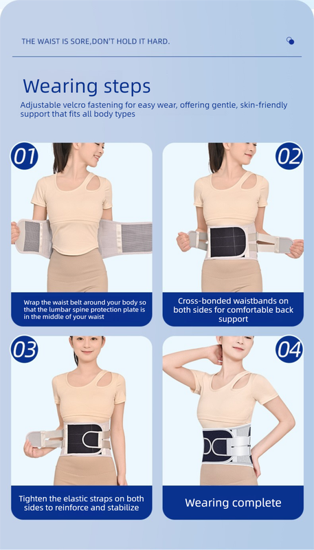 Size XXL Grey Wide Breathable Lumbar Support Belt – Adjustable Back Brace for Pain Relief & Posture Correction