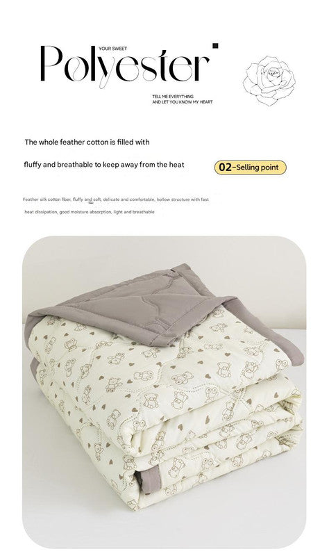 Lightweight Reversible Summer Quilt - Soft, Breathable & Machine Washable Comforter(150x200cm Bichon Frise)