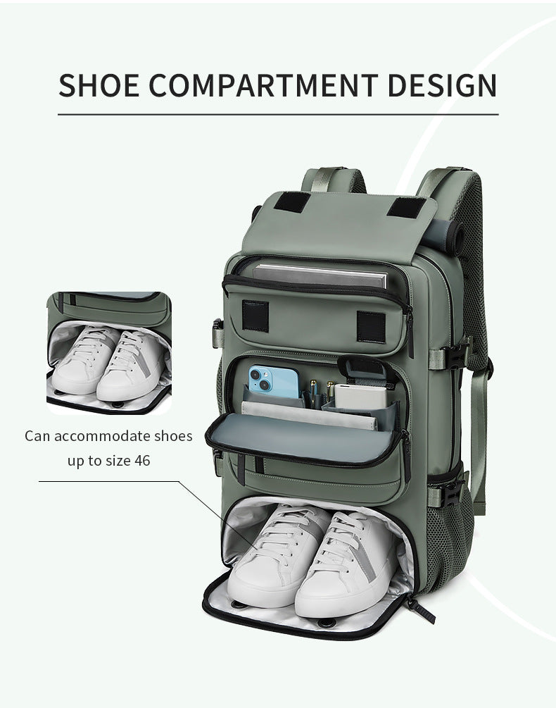 4-in-1 Convertible Travel Backpack & Briefcase - Large Capacity, 16" Laptop Compartment, USB Port(Army Green)