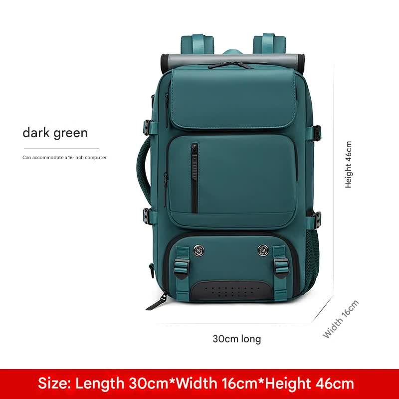 4-in-1 Convertible Travel Backpack & Briefcase - Large Capacity, 16" Laptop Compartment, USB Port(Dark Green)