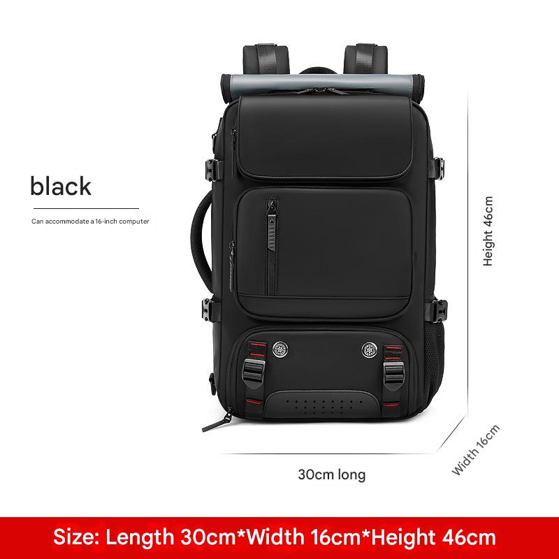 4-in-1 Convertible Travel Backpack & Briefcase - Large Capacity, 16" Laptop Compartment, USB Port(Black)