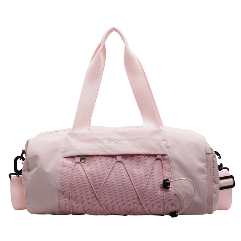 Pink Stylish Sports Gym Bag for Women - Lightweight Travel Duffel with Wet/Dry Pocket