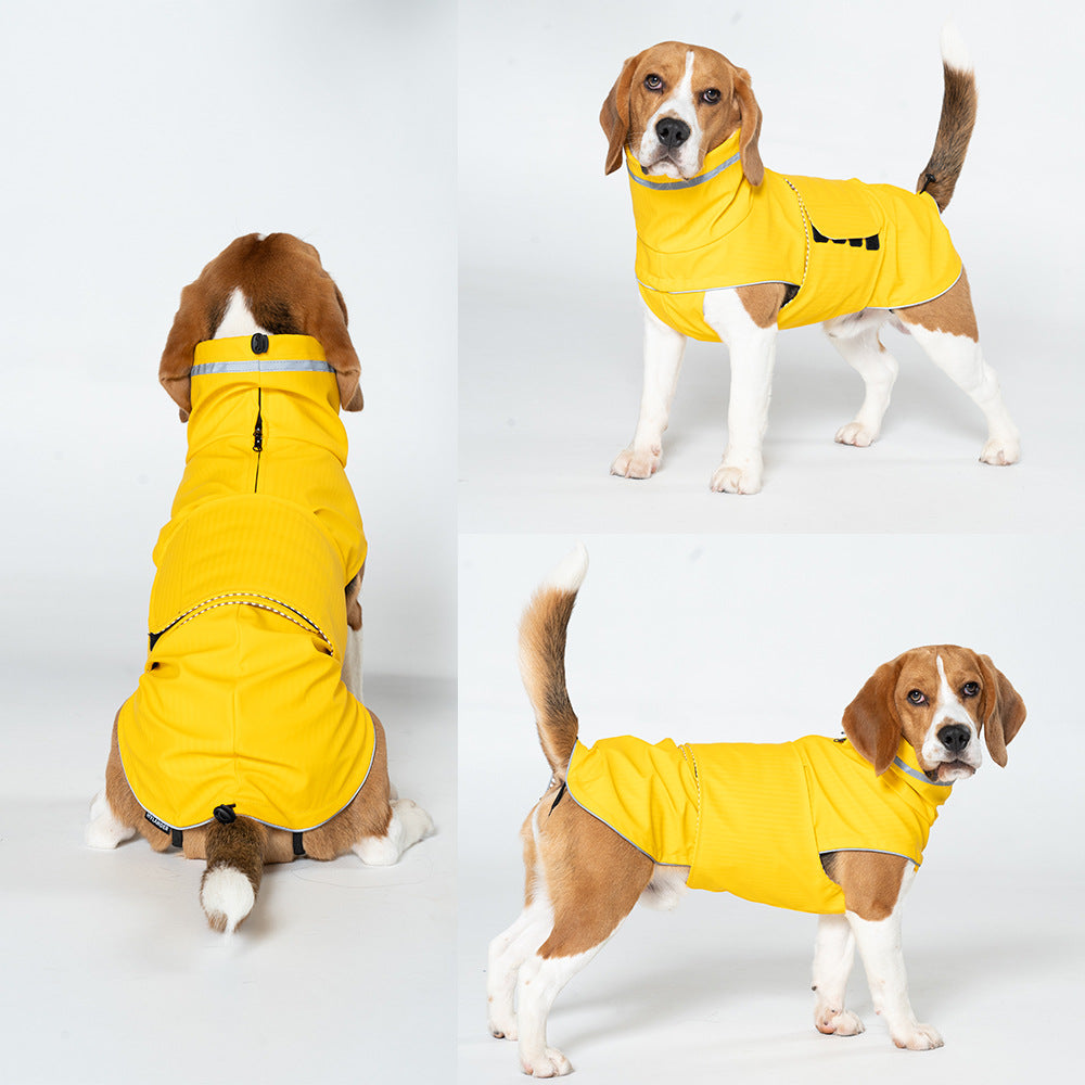 XS Yellow All-Season Pet Raincoat - Waterproof & Dustproof High-Collar Dog Windbreaker for Spring