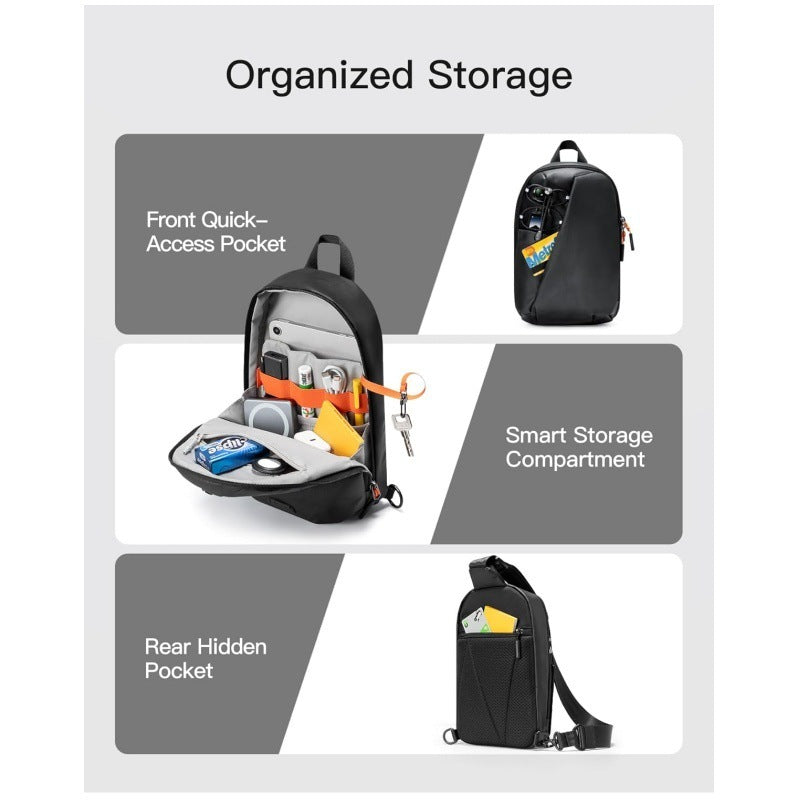 Green Modern Urban Sling Bag Crossbody Chest Pack with Quick Adjustable Strap Compact Daypack for Travel and Daily Commute