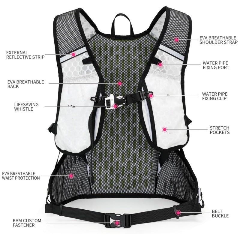 White Lightweight Outdoor Hiking Backpack Nylon Daypack for Cycling Camping and Mountaineering Breathable Sports Bag Ideal for Australian Adventures