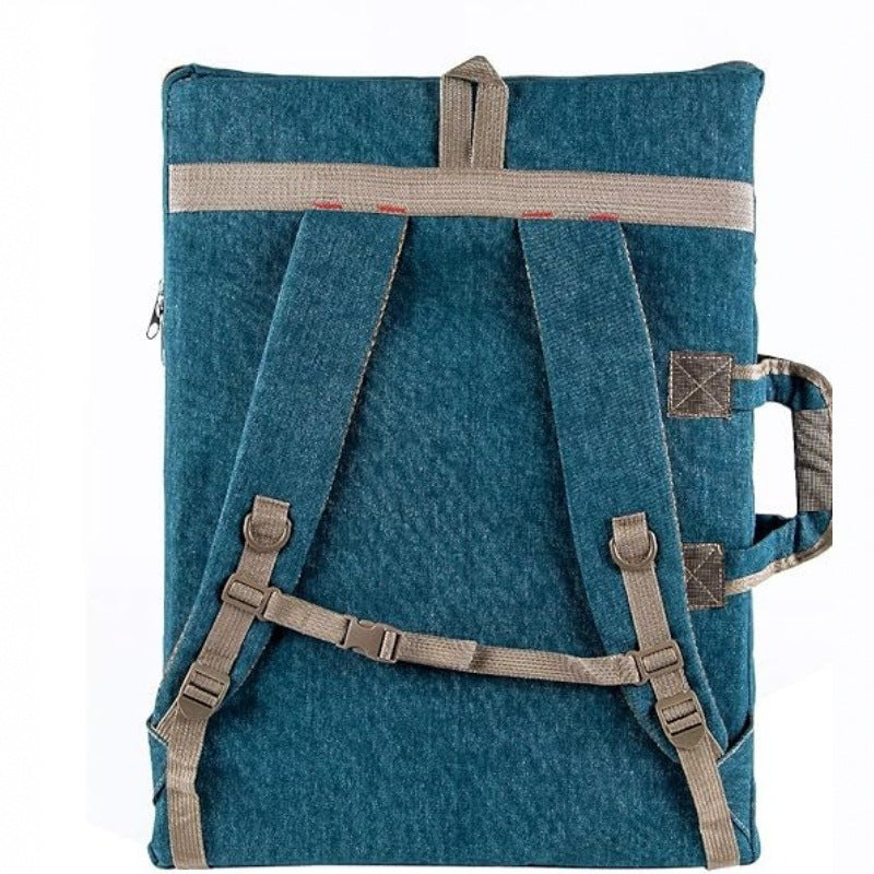 Canvas Art Portfolio Backpack Large Capacity Artist Drawing Board Bag with Multi Pockets for Sketching and Painting Supplies Fits 4K A2 Size