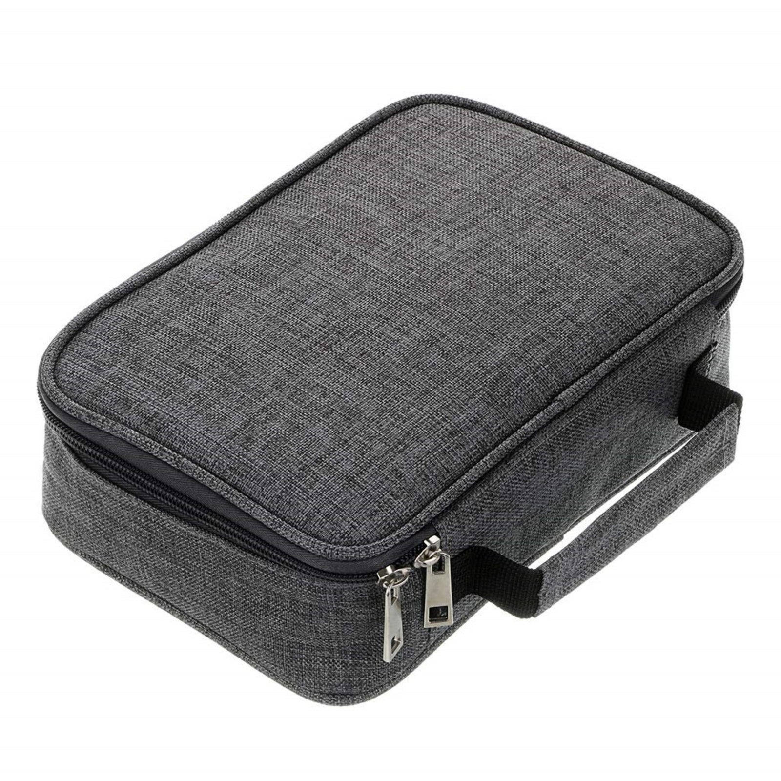 Grey Large Capacity 72-Slot Pencil Case - Multi-functional Oxford Cloth Storage for Students, Artists & Stationery (23x7x16 cm, 228g)