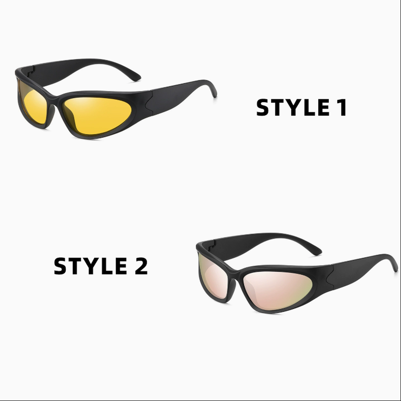 2 Pack Black-rimmed Night Vision Lenses + Pink Polarized Sports Sunglasses Men Small Frame Cycling Glasses Anti-Glare UV Protection Outdoor Eyewear Ideal for Driving and Running