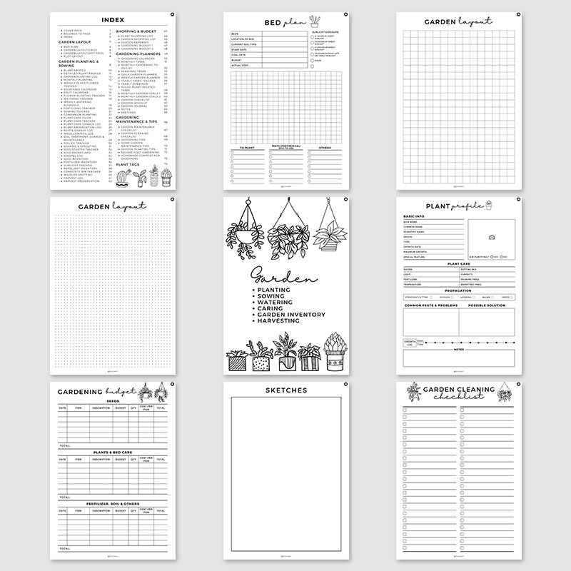 Garden Planner Journal & Plant Care Log Book with Layout Grids Watering Schedule and Budget Tracker for Indoor and Outdoor Gardening