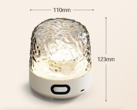 Rechargeable Water Ripple Projector Light with Bluetooth Speaker 16 Colour RGB Rotating Ocean Wave Night Lamp Remote Control for Bedroom Decor