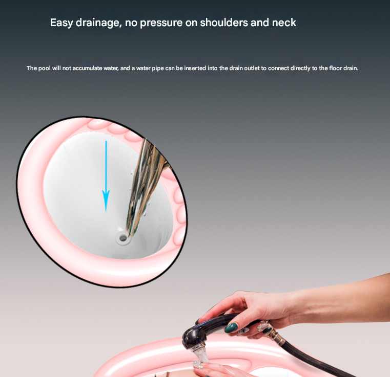 Black Inflatable Hair Washing Basin with Drain Tube and Pump for Seniors Bedridden and Pregnant Women - Portable Home Shampoo Basin for Easy Hair Care