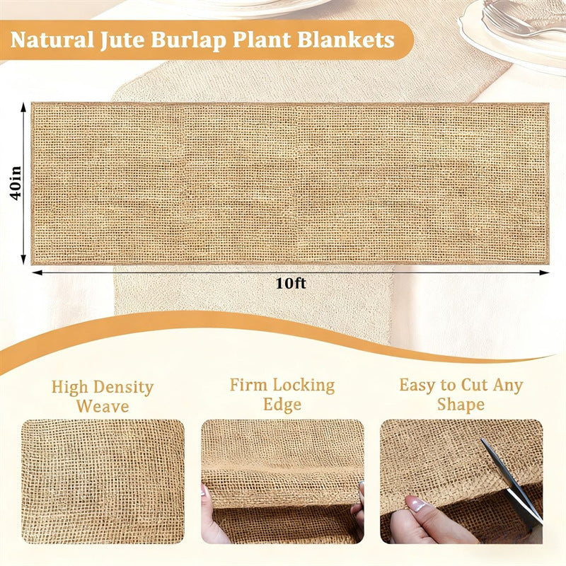 40in x 15ft Natural Jute Burlap Plant Blankets - High Density Winter Frost Protection for Australian Gardens and Trees