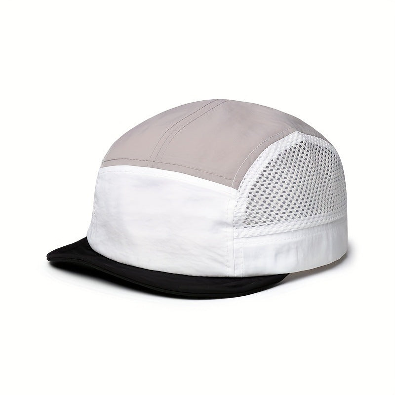White UPF 50+ Quick-Dry Outdoor Sun Hat with Breathable Mesh - Lightweight Adjustable Cap for Hiking, Camping and Fishing in the Australian Sun