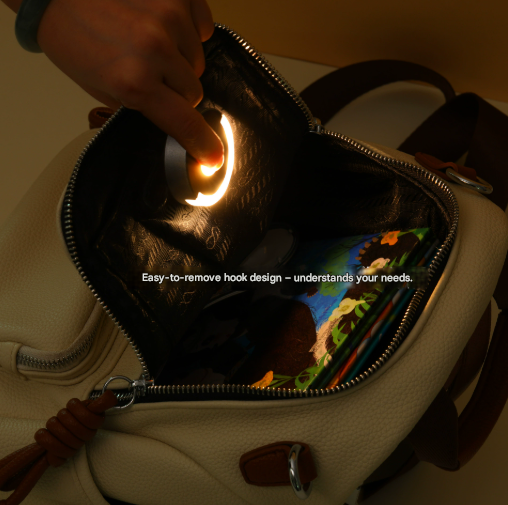 2 Pack Mini LED Handbag Light Ultra-Thin 18mm Round Purse Light for Finding Keys in Dark Bags, Outdoor Cycling and Night