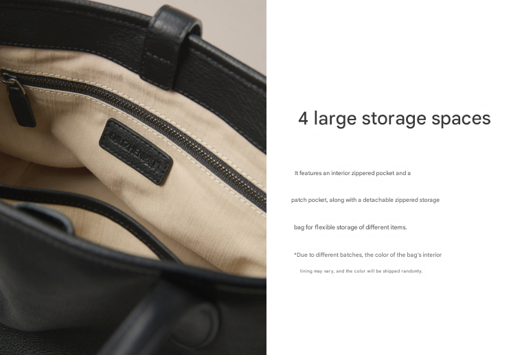 Black Women's Vegetable Tanned Leather Bucket Bag Minimalist Crossbody Handbag with Inner Canvas Pouch for Work Daily Use