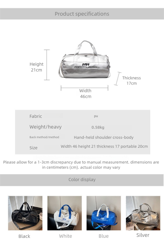 Lightweight Sports Bag with Dedicated Shoe and Wet Gear Zone(silver)