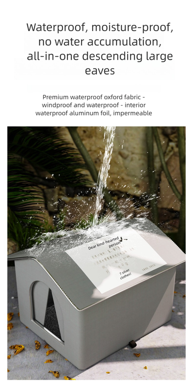 Small Size Elevated Indoor/Outdoor Pet Shelter(blue): Waterproof, Insulated for All-Season Warmth