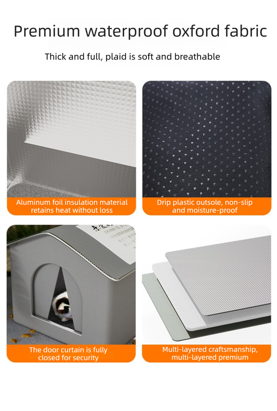 Small Size Elevated Indoor/Outdoor Pet Shelter(blue): Waterproof, Insulated for All-Season Warmth