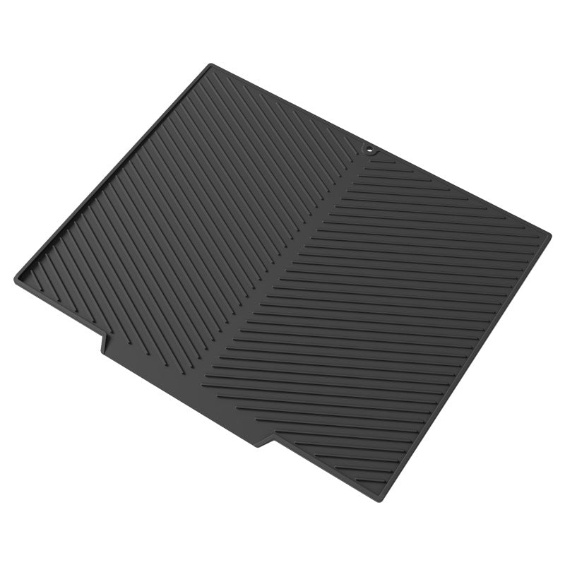 2PC Black Multi-Use Drain Mat (51x43 cm) – Non-Slip Heat Protection for Dish Drying & Prep