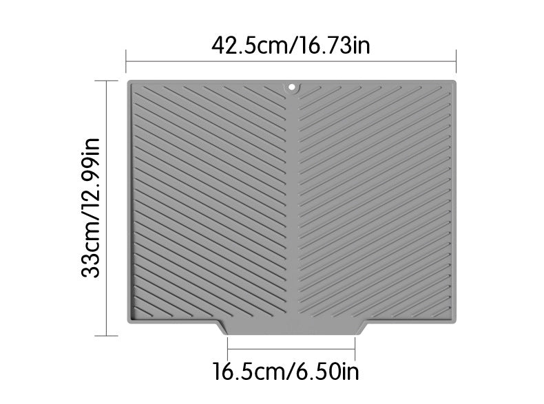 2PC Black Multi-Use Drain Mat (43x33 cm) – Non-Slip Heat Protection for Dish Drying & Prep