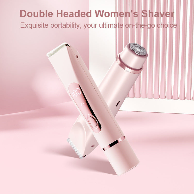 Purple Lectric Bikini Trimmer for Women, 1 Set Rechargeable 2 in 1 Body & FacialHair Removal