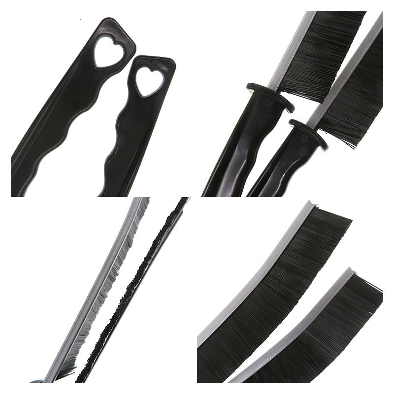 5-Pack Black Hard Bristle Crevice Brush (225 * 16mm) – Multifunctional Gap Cleaner, for Bathroom Household Kitchen Tiles Window Crevice Cleaning