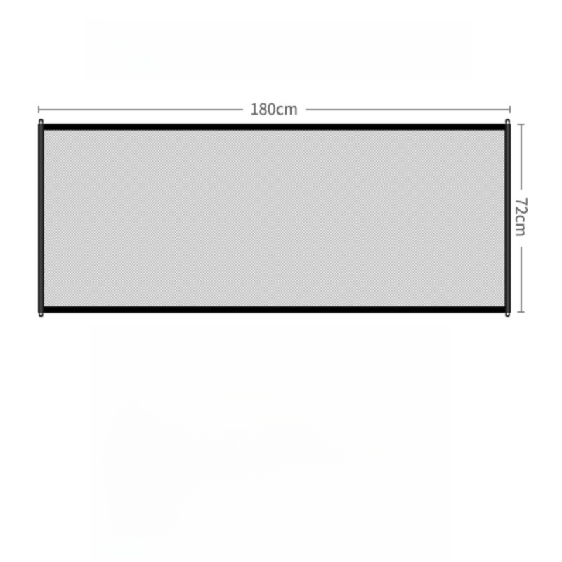 2-Pack Extra Wide Black No-Drill Pet Safety Barrier(180x72cm) With Hooks - Portable Mesh Dog Gate for Doorways, Stairs and Hallways, Easy Installation and Wall-Friendly