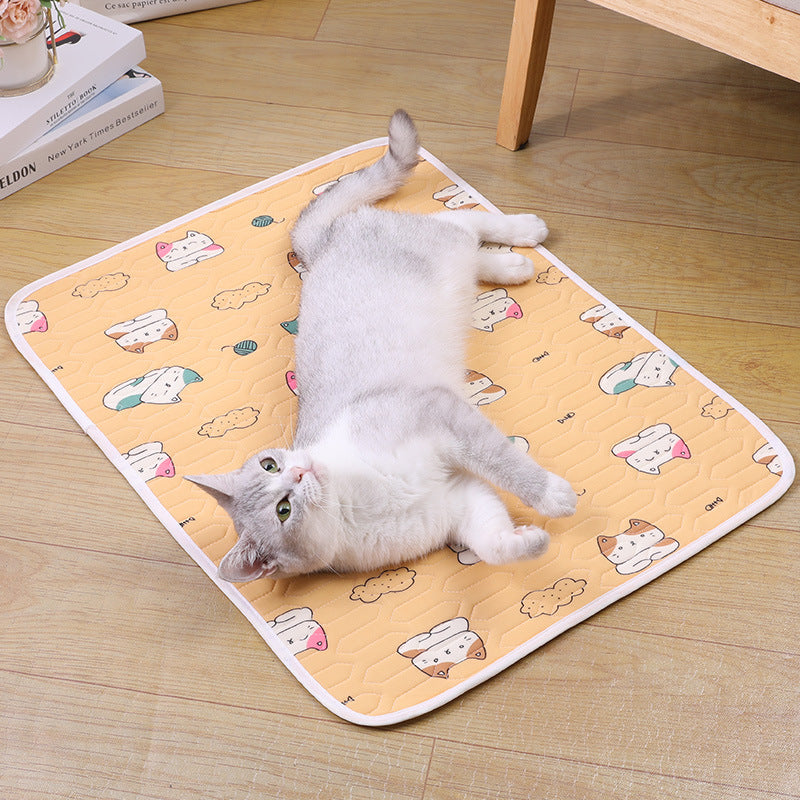 2-Pack Gray Rabbit Pet Summer Cooling Latex Pad (S Size: 40*30cm) - Breathable Ice Silk & Latex-Filled Dog Bed Cat Sleeping Mat with Non-Slip Base