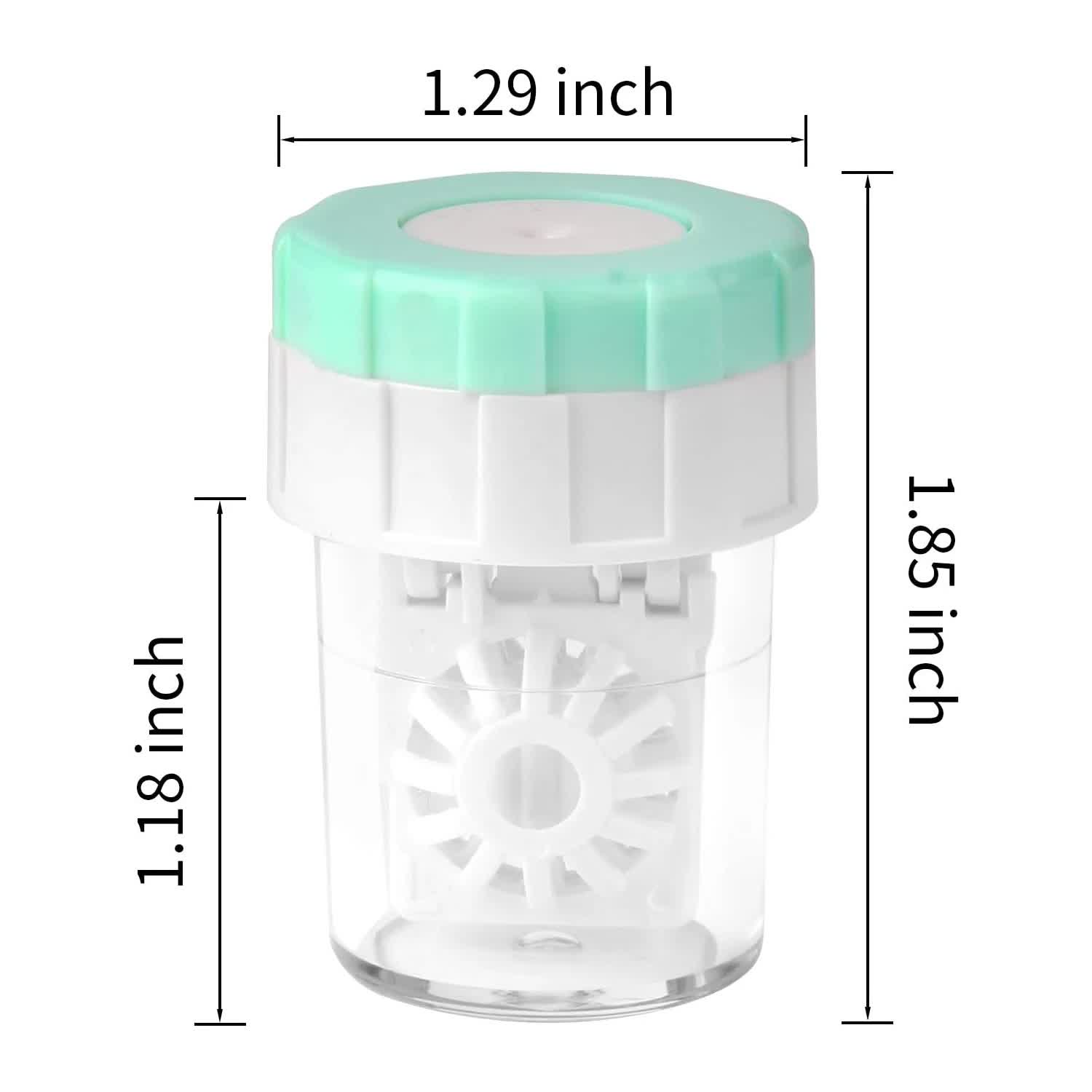 4-PCS Blue Manual Rotation Contact Lens Cleaner Case - Portable Cosmetic Lenses Storage Container & Travel Cleaning Kit