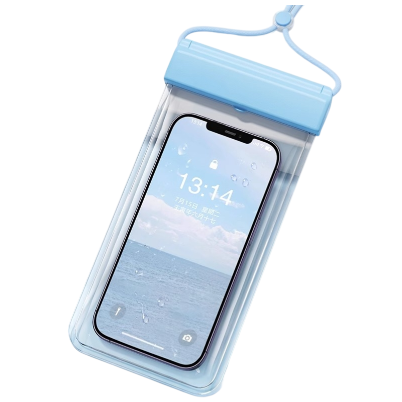 3-PCS Blue IPX8 Waterproof Phone Pouch(19×11 CM) - Universal Touch Screen & Underwater Photo Case for Swimming, Snorkeling, and Beach