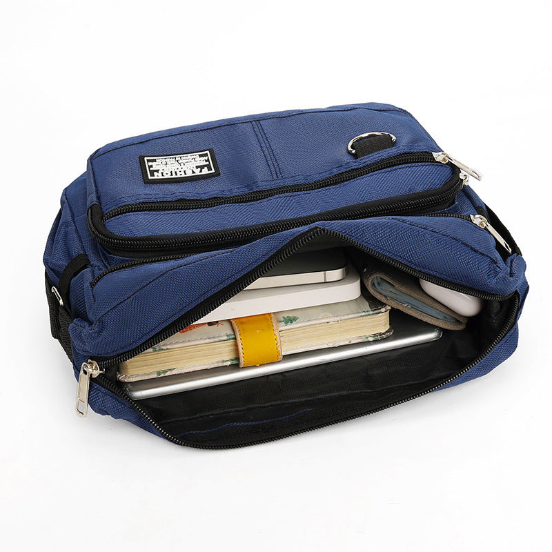 Grey Men's Waterproof Oxford Cloth Crossbody Bag - Durable Anti-Theft Shoulder Backpack for Business, Travel & 10-inch Tablet