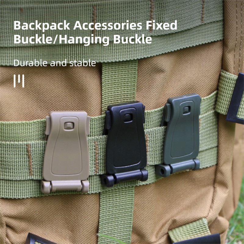 10 Pack Black MOLLE Clip Tactical Strap-Management Tool - Ultralight Portable Backpack Buckle for Tactical Outdoor Gear Attachment
