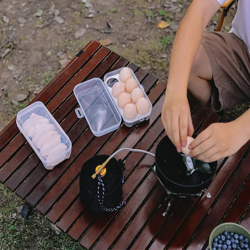 4 Pack Portable 8-Grid Shockproof Eggs Box With Egg Holder- Clear PP Plastic Storage Box, Secure Lock, Anti-Shock Tray for Outdoor Camping Picnic