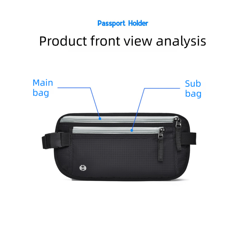 Orange RFID Blocking Slim Anti-Theft Fanny Pack for Outdoor Travel - Hidden Money Belt for Passport, Documents & Cash