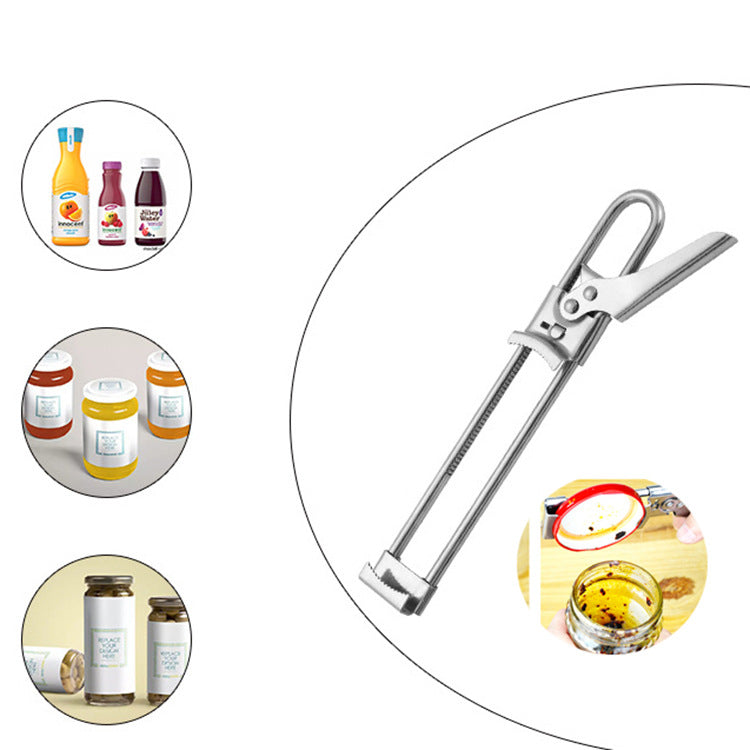 2-Pack Adjustable Stainless Steel Jar Opener and Bottle Cap Remover - Universal Lid Gripper for Sauces and Tough Jar Caps
