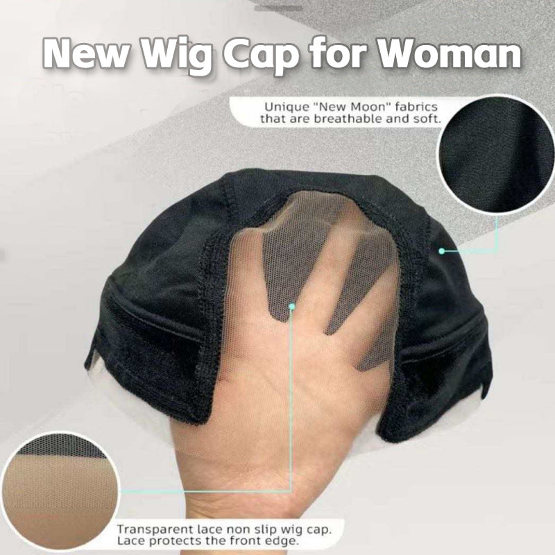 2-Pack Black U-Part Open-Ear Wig Cap with 4x5 Inch Double Velvet Lace - Comfort & Stability, for Wig Making and Secure Wear
