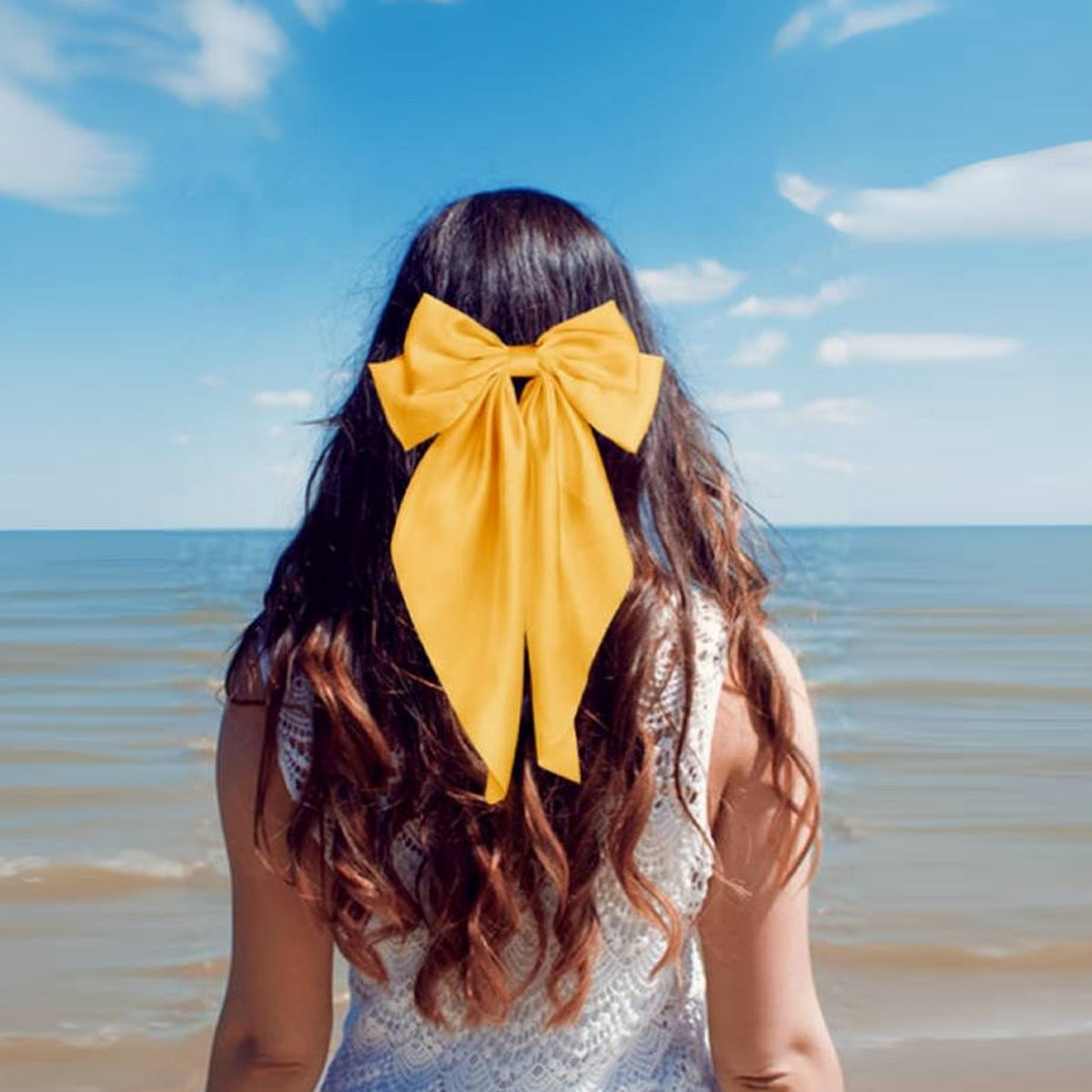 8-Color Set Luxury Satin Bow Hair Clips for Women - French Barrette Style, Sweet and Elegant Summer Hair Accessories