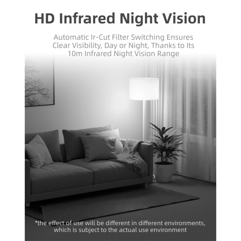 Wireless WiFi Security Camera(5.4x5.4x9CM) - 1080P HD Infrared Night Vision Indoor/Outdoor Surveillance, Phone Remote View, and Two-Way Audio & AI Human Detection Alarm