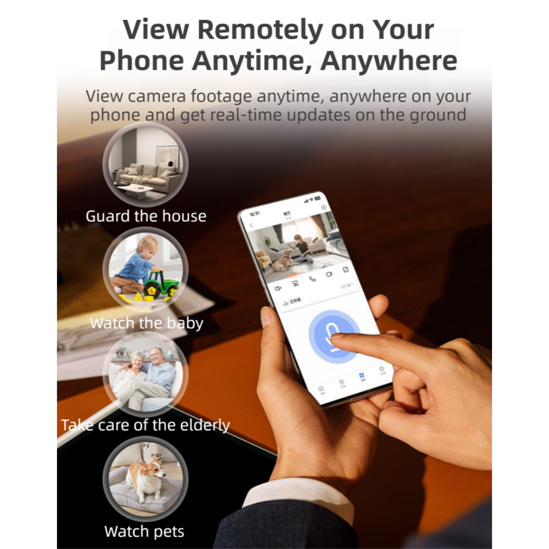 Wireless WiFi Security Camera(5.4x5.4x9CM) - 1080P HD Infrared Night Vision Indoor/Outdoor Surveillance, Phone Remote View, and Two-Way Audio & AI Human Detection Alarm