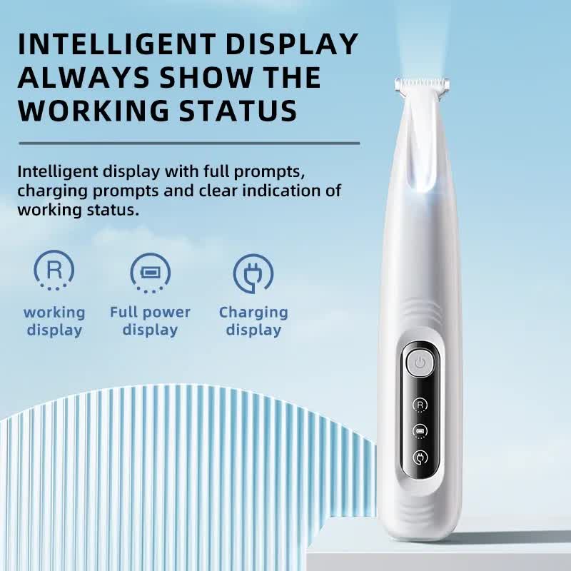 F6 Portable Pet Hair Detailed Trimmer(2 * 140mm Blades) - Cat & Dog Waterproof Grooming Clipper with LED Light & Display, Low-Noise Ceramic Blade