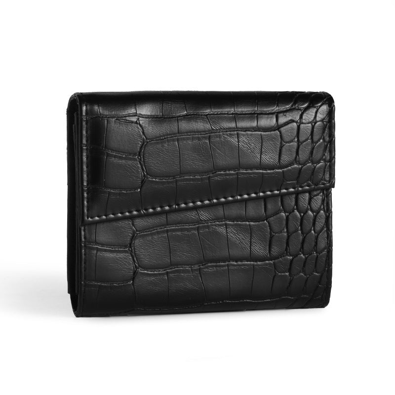 3-Pack Soft PU Rhombus Pattern Quilted Lipstick & Card Holder - Portable & Durable Cosmetic Pouch / Coin Purse (Brown Quilted & Beige Crocodile Pattern & Black Crocodile Pattern Set)