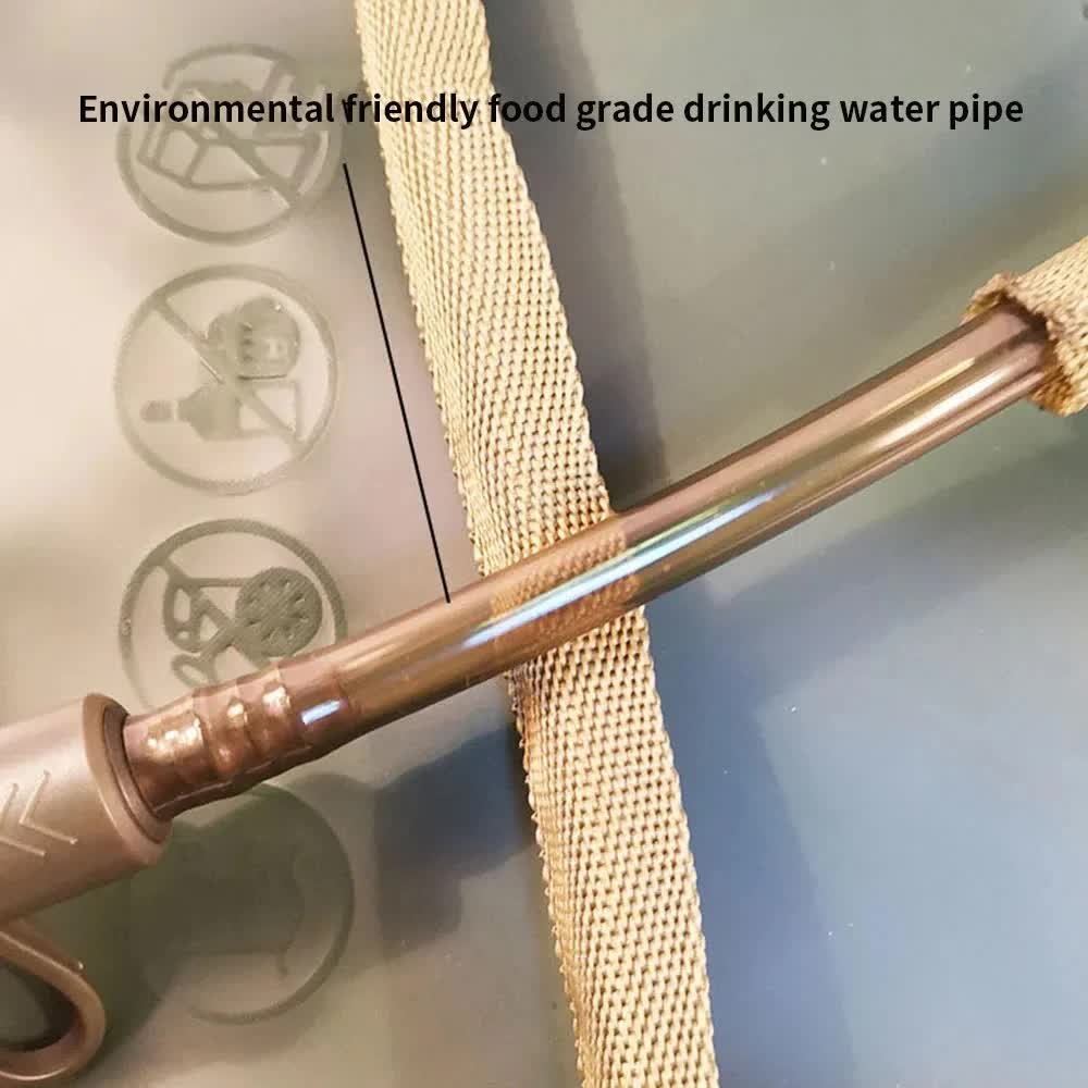 Outdoor Green 2L Hydration Bladder for Running & Cycling - Eco-Friendly PEVA Material Water Reservoir Pack Insert with Bite Valve & 93CM Water Pipe