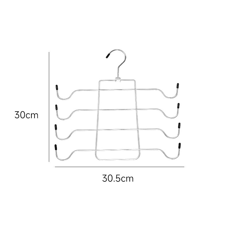 2-Pack Vertical Layered Bra and Lingerie Organiser Hanger(4 Tier: 30.5X30cm) - Stainless Steel Space Saver for Underwear, Bras, and Tank Tops