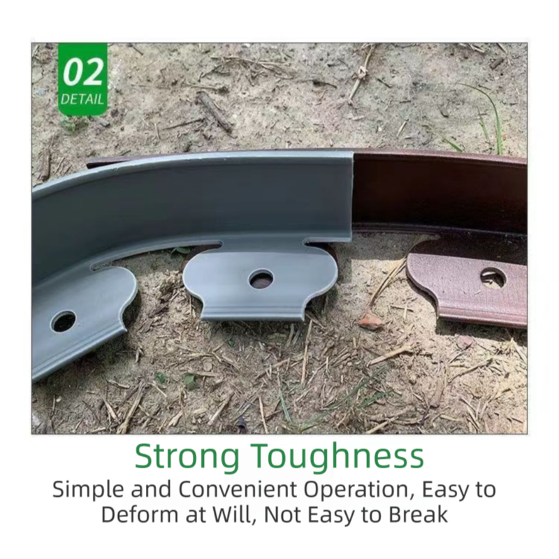 Black L-Shape PE Landscape Edging Roll Kit (5CM Height x 10M Long) - Anti-Root Lawn & Garden Divider with 30 Ground Stakes