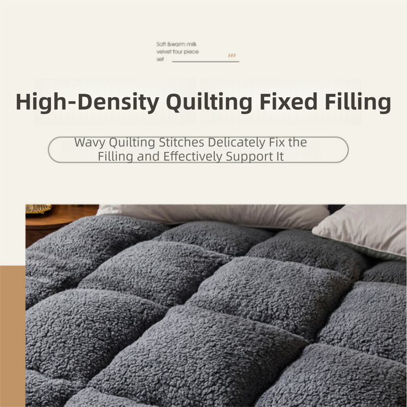 Superior Insulation Khaki Dual-Sided Pet Sleeping Mat(120X60CM) for Dogs & Cats - 3D Thickened Support & Durable Wavy Quilting, Reversible Lamb Velvet & Brushed Cotton Bed