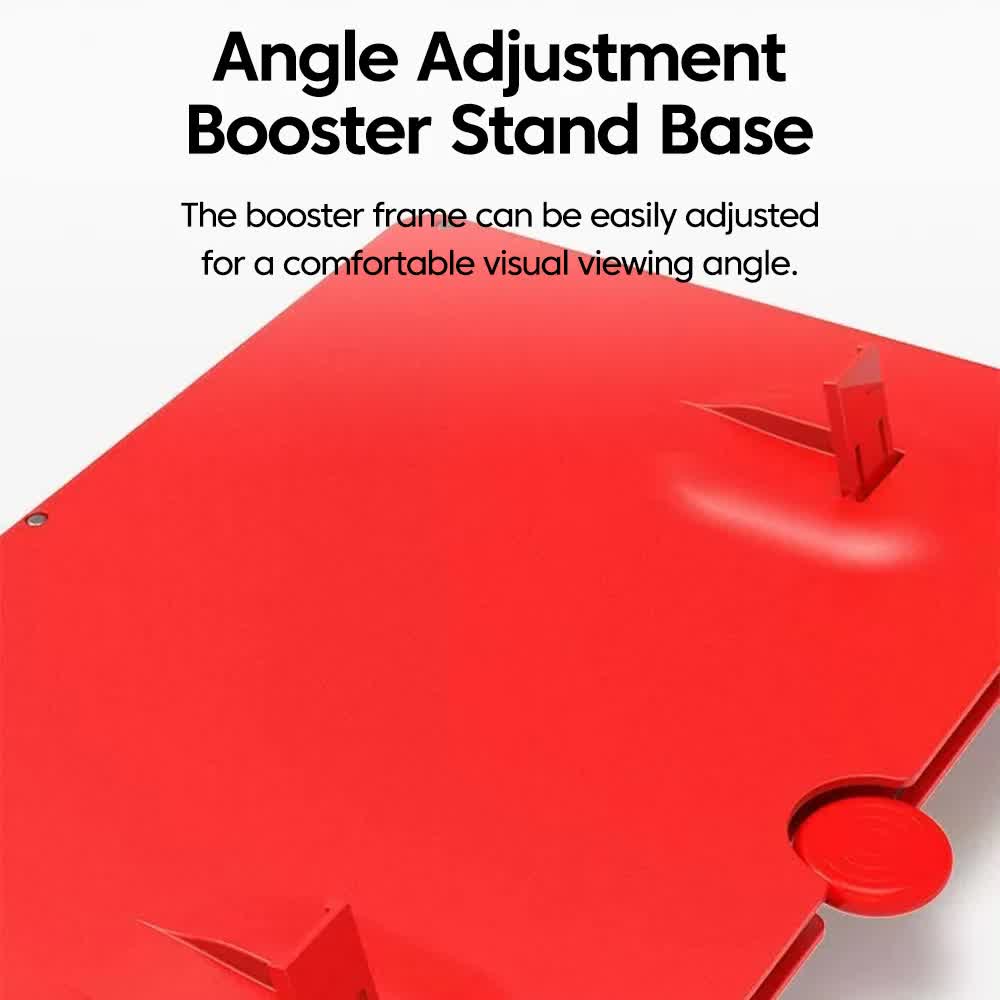 Red 12-Inch Ultra-Clear Portable Retractable HD Mobile Phone Screen Magnifier - Eye Protection Fresnel Lens Projector, with Built-in Phone Holder & Adjustable Base